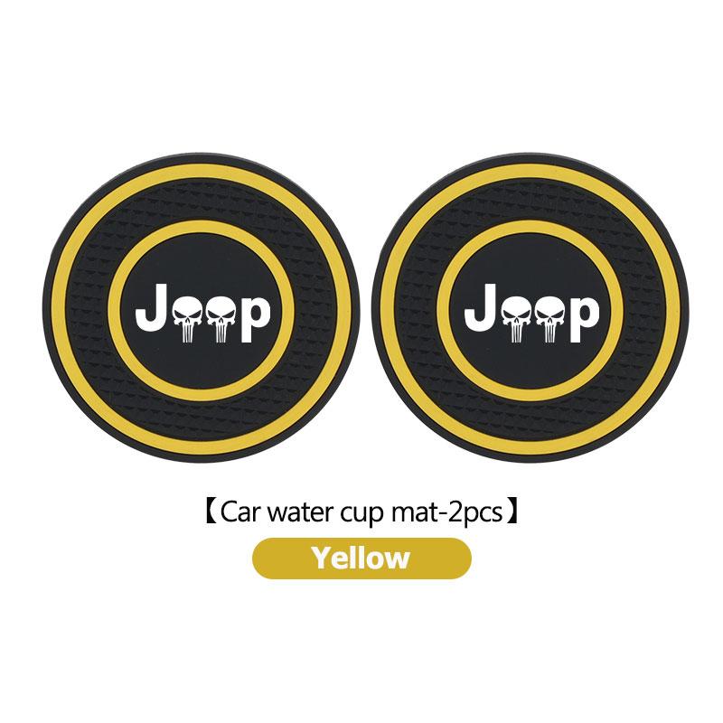 2pcs Silicone Car Cup Holder Coaster Non-Slip Anti Dust Cup Mat For Jeep Grand Cherokee Compass Patriot Renegade Wrangler AJQ1