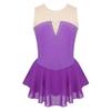 Girls Sleeveless Gymnastics Leotard Skirted Figure Ice Skating Dress Roller Skating Competition Performance Costume