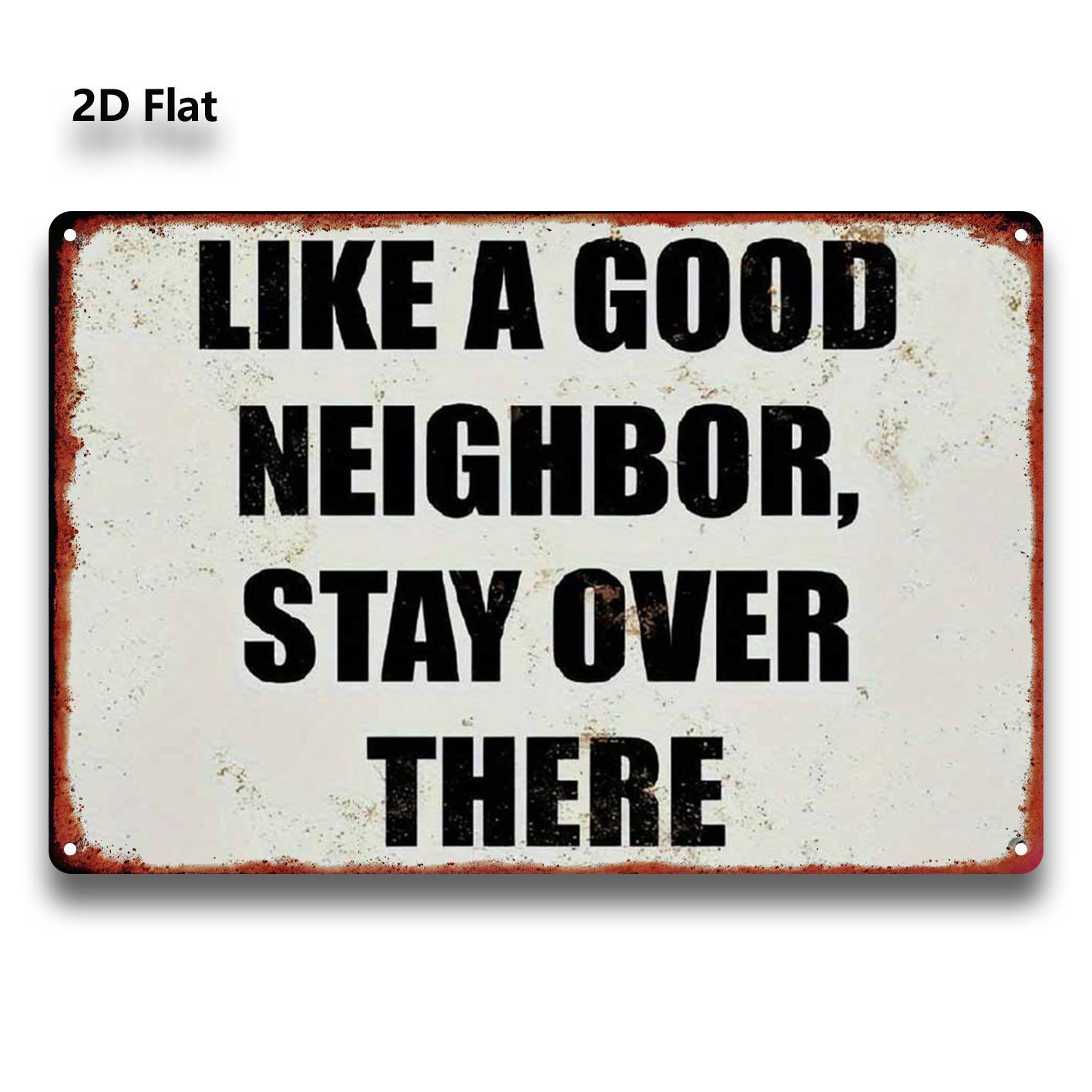Stay Over There Aluminum Sign Vintage Neighbor Humor Yard Farmhouse Wall Decor Plaque 20x30cm(7.8x11.8inch)