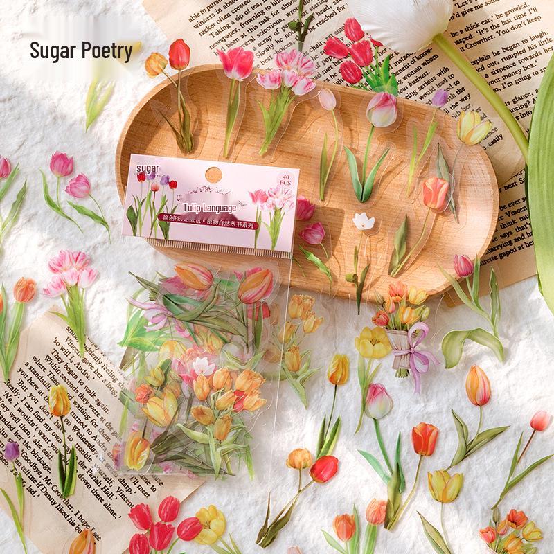 Retro Plant & Flower Stickers - Sugar Poetry Nature Series for Journals & DIY
