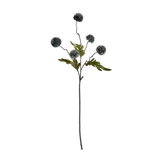 Artificial Pompon Mum, 5 Heads Faux Mini Chrysanthemums Ball, Small Fake Flower Stem for Vase Filler, DIY Bouquet, Autumn Table Centerpiece, Flower