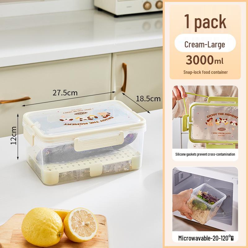 Compact Airtight Fresh-Keeping Box: Portable Refrigerator Storage, Freezable, Microwaveable, Egg Drainer, Fruit & Vegetable Organizer.