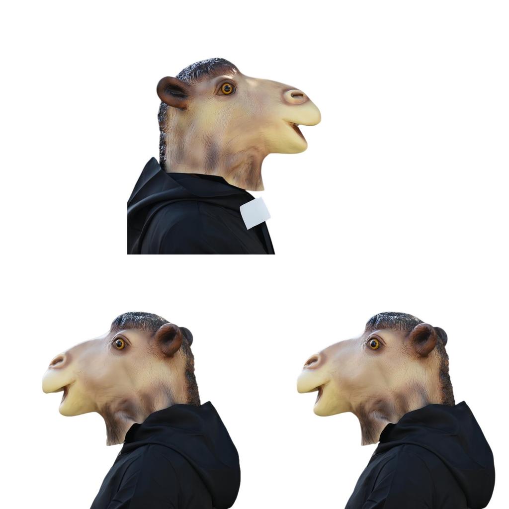 Maschera di Cammello Divertente Accessorio per Costume Testa di Animale in Lattice Per Feste e Festival