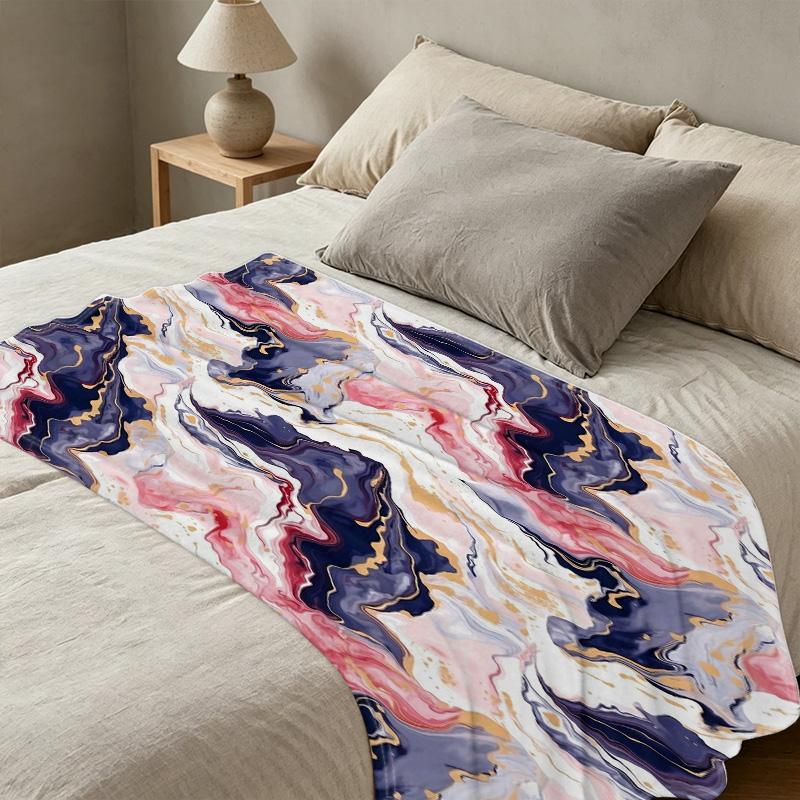 Lightweight Flannel Throw Blanket, Abstract Art Pattern, Soft Warm Cozy, Perfect for Home, Car, Halloween & Christmas