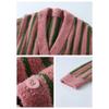 Striped Coral Velvet Pajamas Women Winter Thermal Half Velvet Nightclothes Two-Piece Female Fleece-lined Thicken Loungewear Suit