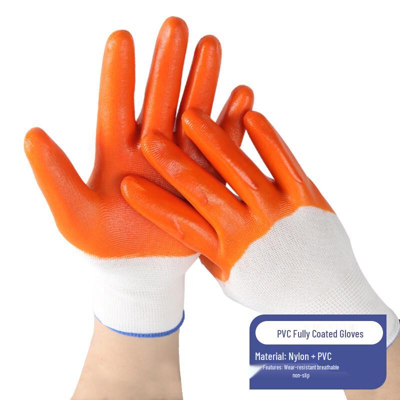 Jingyu PVC Half-Coated Latex Work Gloves Small