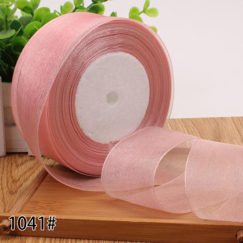 50yards/roll 12/15/20/25/40mm Organza Ribbon Wholesale Gift Wrapping Decoration Christmas Silk Ribbons Lace Fabric DIY Crafts