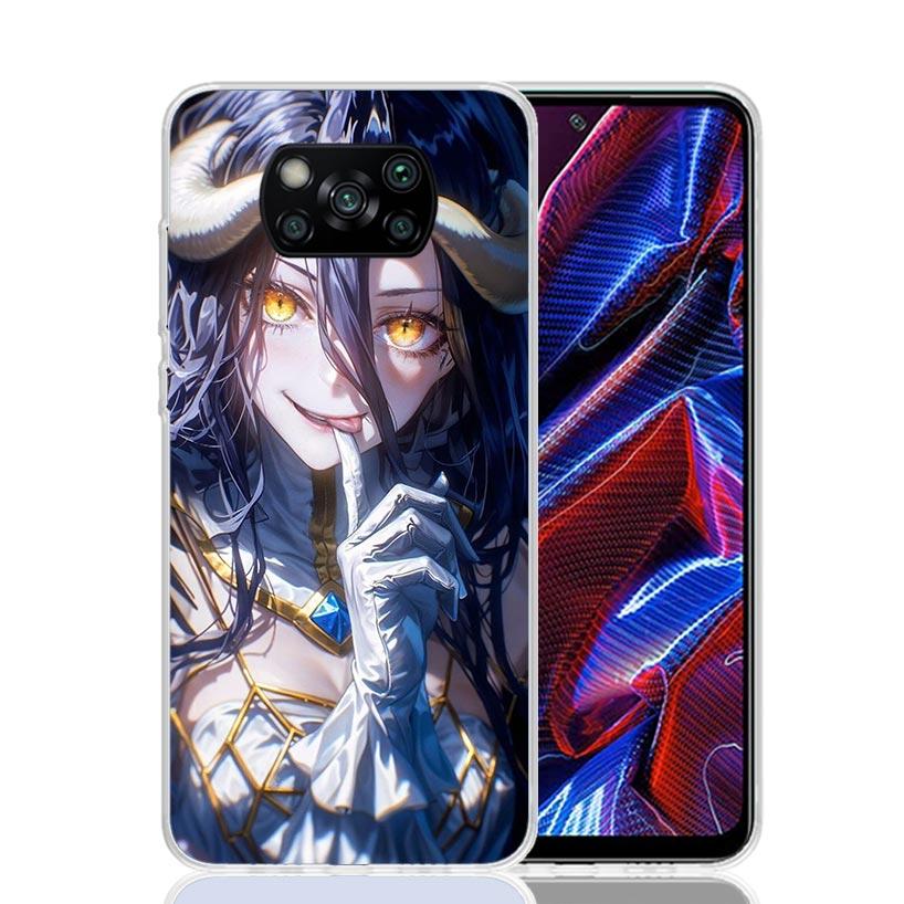 Albedo Overlord Anime Phone Case For Xiaomi Poco X7 X6 X5 Pro F7 Ultra Redmi 15C 15 13 13C 12 12C 10 10A 10C 9 9A 9C 9T Cover Po