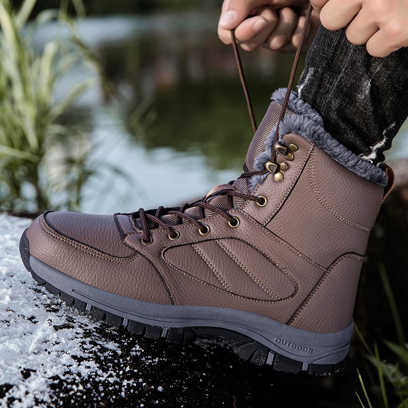 Men Winter Snow Boots Outdoor Male Plush Shoes Thick Sole Sneakers Botines Tenis Keep Warm Fashion Ankle Boots Size 39-48