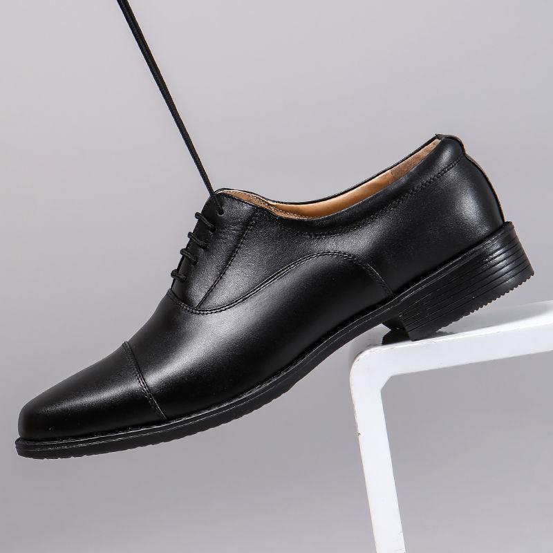 White Three-joint Leather Shoes Men's Groom Best Man Wedding Performance Little White Shoes Three-section Head Black Nurse Little White Shoes