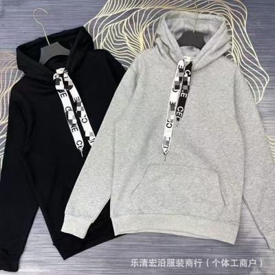 High-Quality Drawstring Hoodie Loose Fit Letter Print Cotton Sweatshirt Young Men Daily Wear