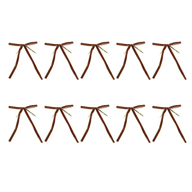 10 Velvet Bows for Christmas Trees - Used As Rural Gift Bows for Christmas Home Decoration, Outdoor, and Indoor Occasions