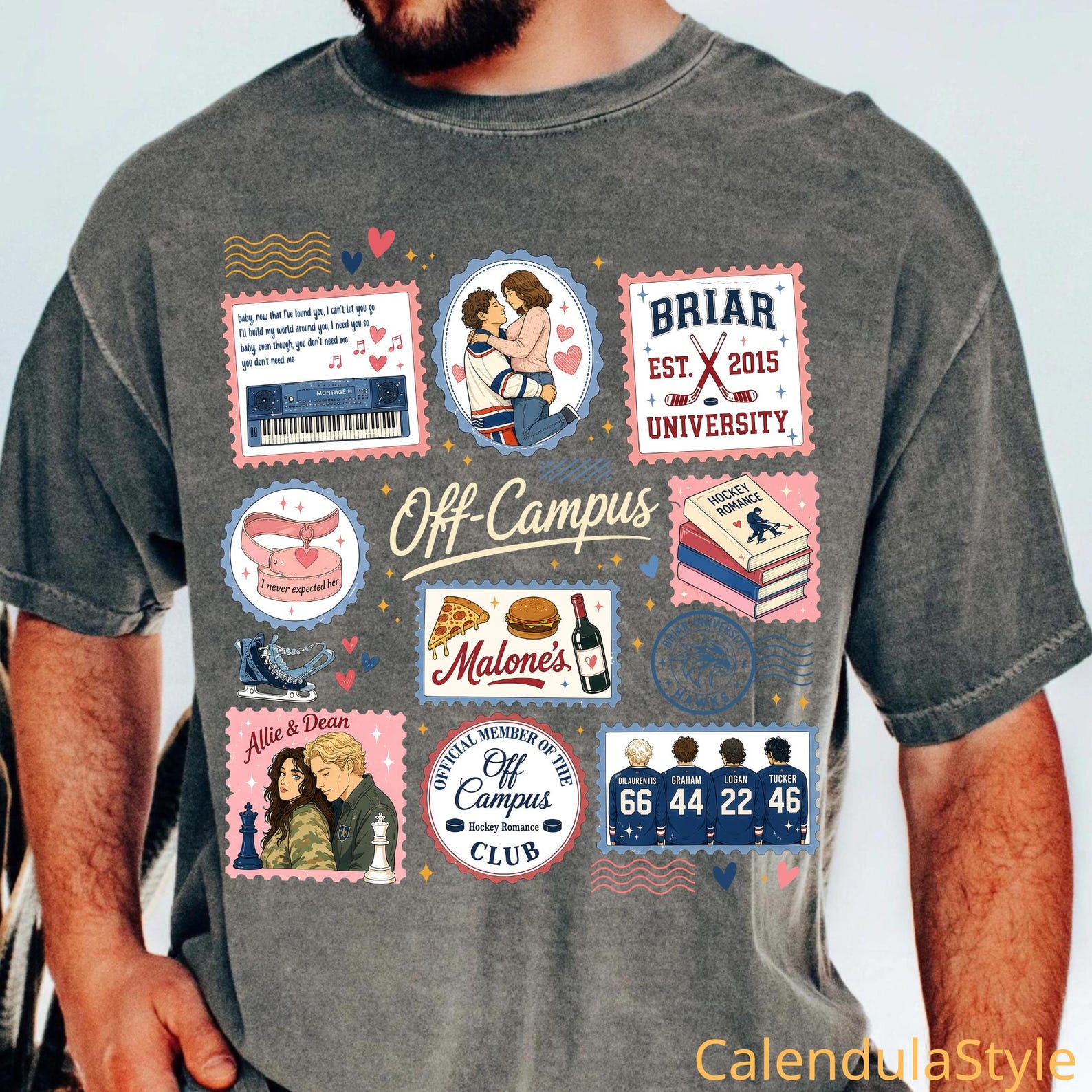 Briar U Hockey Fan Shirt, Briar Hockey Shirt, Hockey Stamps, Briar University Shirt, Hockey Romance Series, Graham 44 Reading Lover Gift 3XL