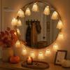 Cute Ghost Ornaments for Bedroom 6.6FT Halloween Light Up Garland, Lace LED Fairy String Light, Warm White Lights Home Spooky Hanging Bunting