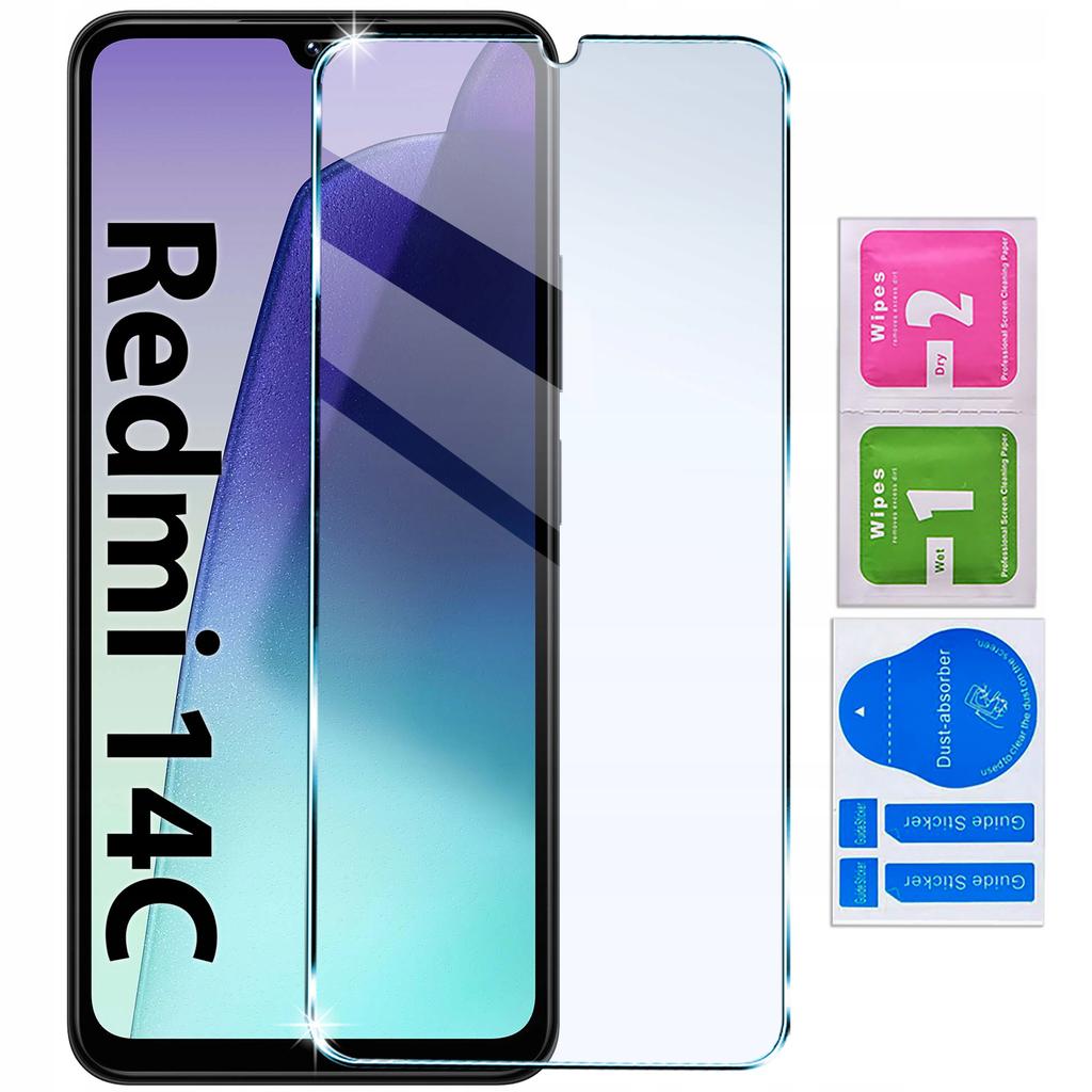 Flip case for Xiaomi Redmi 14C SMART MAGNETIC BOOK black + GLASS