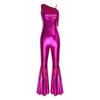 Schlaghosen-Jumpsuit für Damen S-3XL: Pailletten-Quasten-Einteiler mit einem Schulterträger, ärmellos, mit metallischem Glanz für Halloween