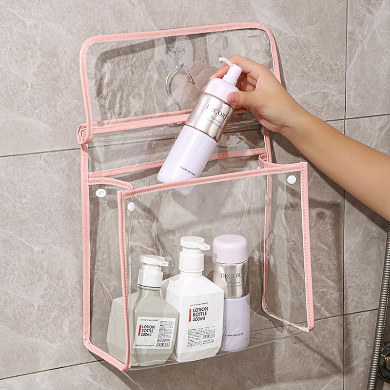 Bathroom Storage Bag Bathroom Waterproof Hanging Storage Bag Wall Hanging PVC Makeup Bag Organizer Towel Clothes Storage Bags