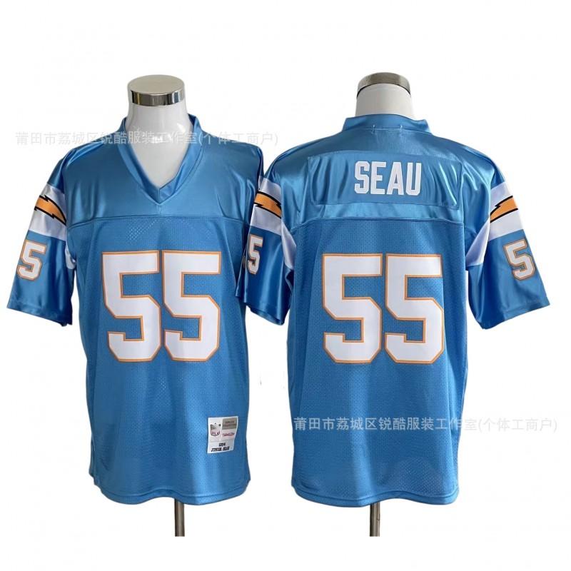 Retro San Diego Chargers Embroidered Mesh Football Tee Men Women Sportswear