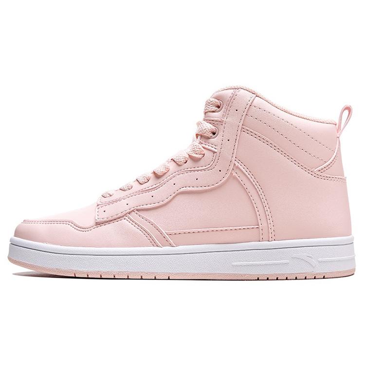 New Anta Life Collection Anti-Slip Wear-Resistant High-Top Skateboard Shoes Women's Baby Pink 92948088-2