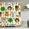 Animal Pattern Shower Curtain Fabric Waterproof Home Decor Bathroom Liner Set For Kitchen Multicolor (84X72 Inches)