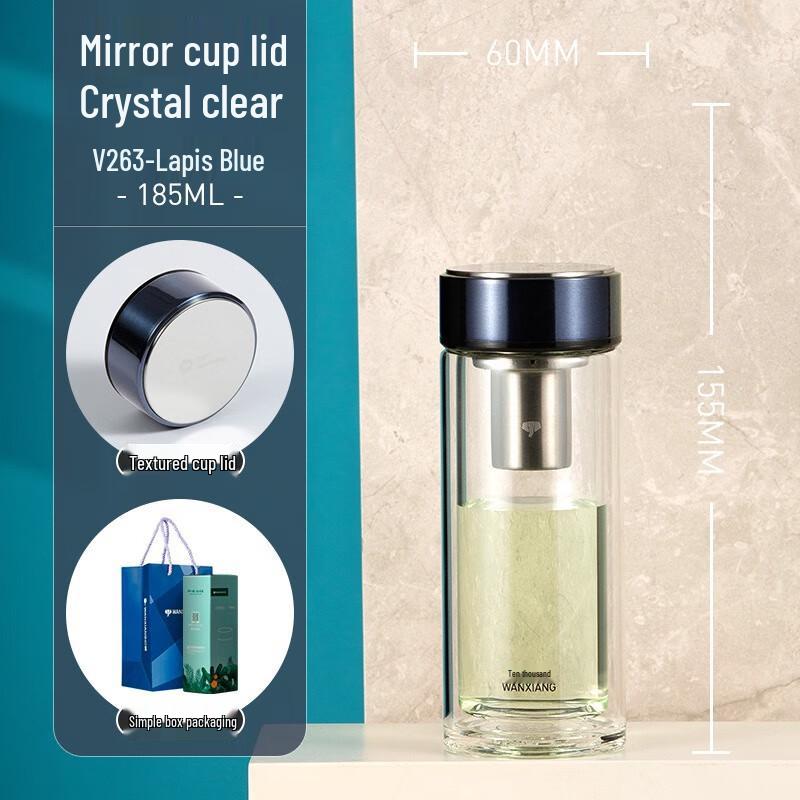 Portable Double-Layer Glass Tea Infuser Bottle with Filter