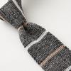 Tie Tie Black [Ogier] Tie/Knit 100% Silk/Border Pattern/Narrow Tie/Slim NK-033
