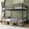 Litera maciza 140x200 metal, litera para adultos, extremadamente estable hasta 400 kg, sin chirridos, ideal para piso compartido y alquiler vacacional, negro
