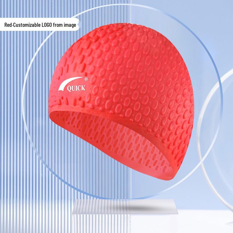 

Qilang Взрослая Унисекс Силиконовая Шапочка для Плавания с Защитой Ушей, Каплевидная Форма для Длинных Волос