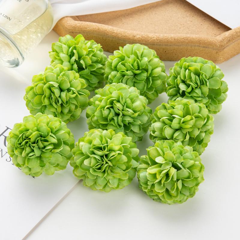 100PCS Artificial Hydrangea Flowers Wedding Home Party Room Decoration Christmas Candy Box Fake Silk Scrapbook Plants