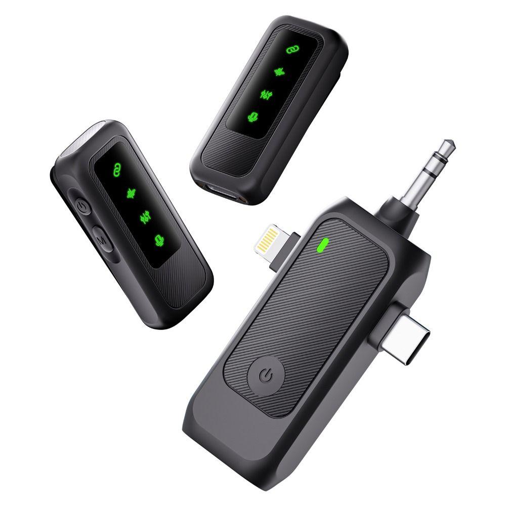 

130FT Lapel Microphone Wireless Mini Mic for Video Recording, Interviewing, Podcasting чорний