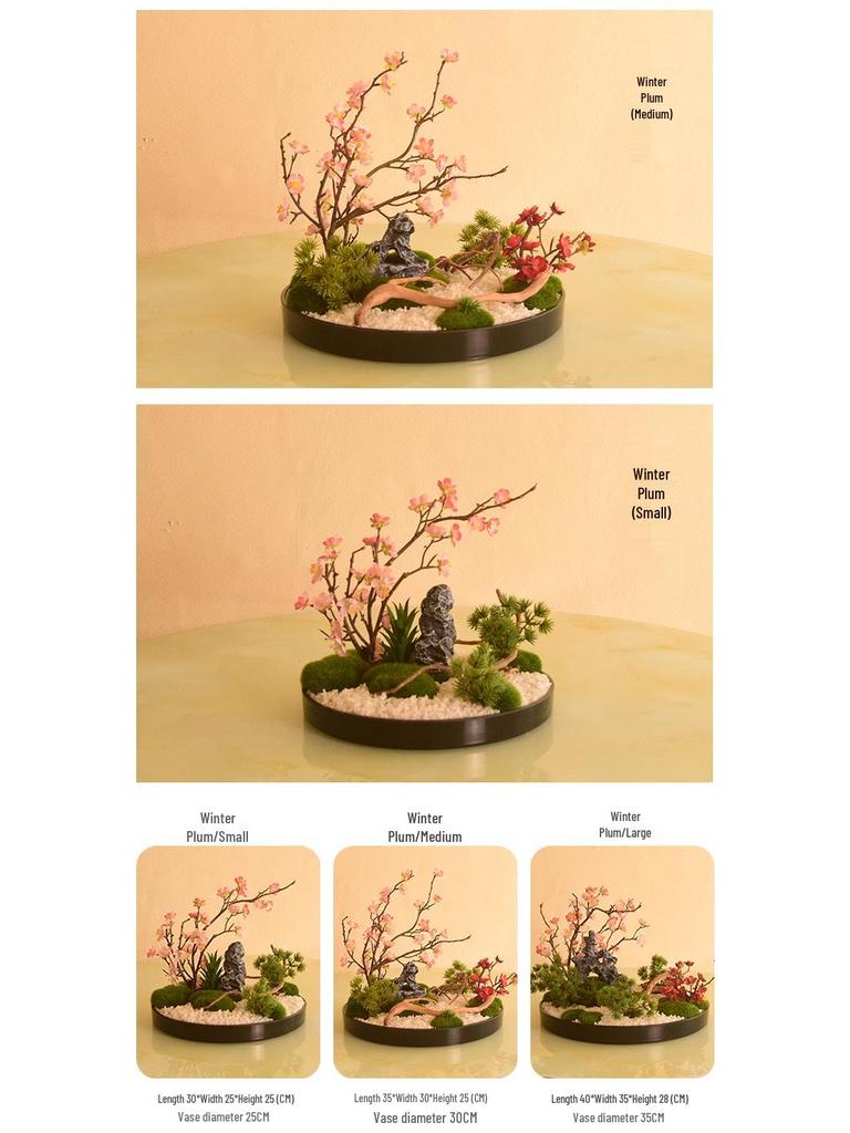 Large Round Table Turntable Centerpiece for Hotel Dining and Private Room Decor - Artificial Flower Art Landscape