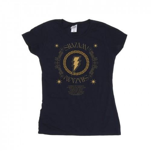 

DC Comics Womens/Ladies Shazam Fury Of The Gods Golden Spiral Chest Cotton T-Shirt XXL білий