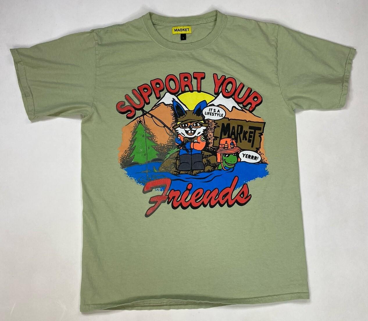 Chinatown Market Support Your Friends Graphic T-shirt Men Large Green M