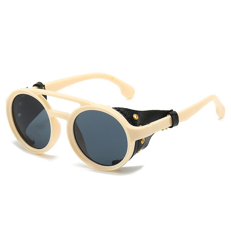 New Retro Sunglasses Men Women Vintage Round Leather Driving Goggles Anti Wind UV400 Protection Sports Eyewear