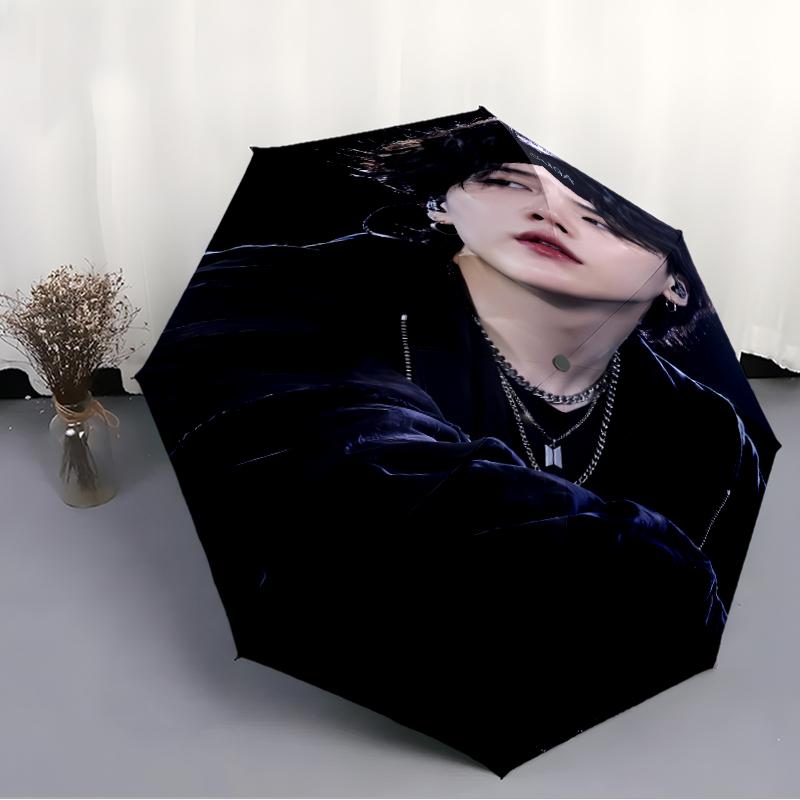 Printed Min YoongiPrinted Folding Umbrella,Outdoor,Leisure,And Travel Umbrella,Durable Umbrella Fabric,Birthday And Holiday Gift