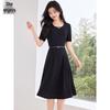Women's Elegant Hepburn Style Short Sleeve Midi Dress