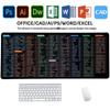 English Edition Large Quick Keys Mouse Pad with Stitched Edges - Custom Heat Transfer Design for Office Desks