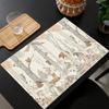 Woodland Animal Print Linen Placemats Set Of 4 Rustic Farmhouse Table Mats For Kids Dining Kitchen Decor