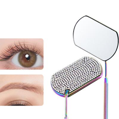 Large Eyelash Extension Mirror with Rhinestone Decoration For Professional Lash Artists Portable Beauty Tool