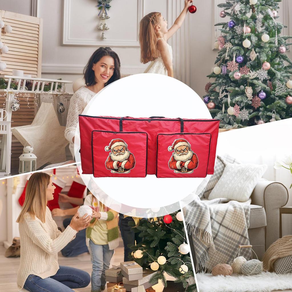 Christmas Tree Storage Dustproof Organizer With 2 Front Pockets Holiday Wreath Storage Container For Laundry Garage Living Room