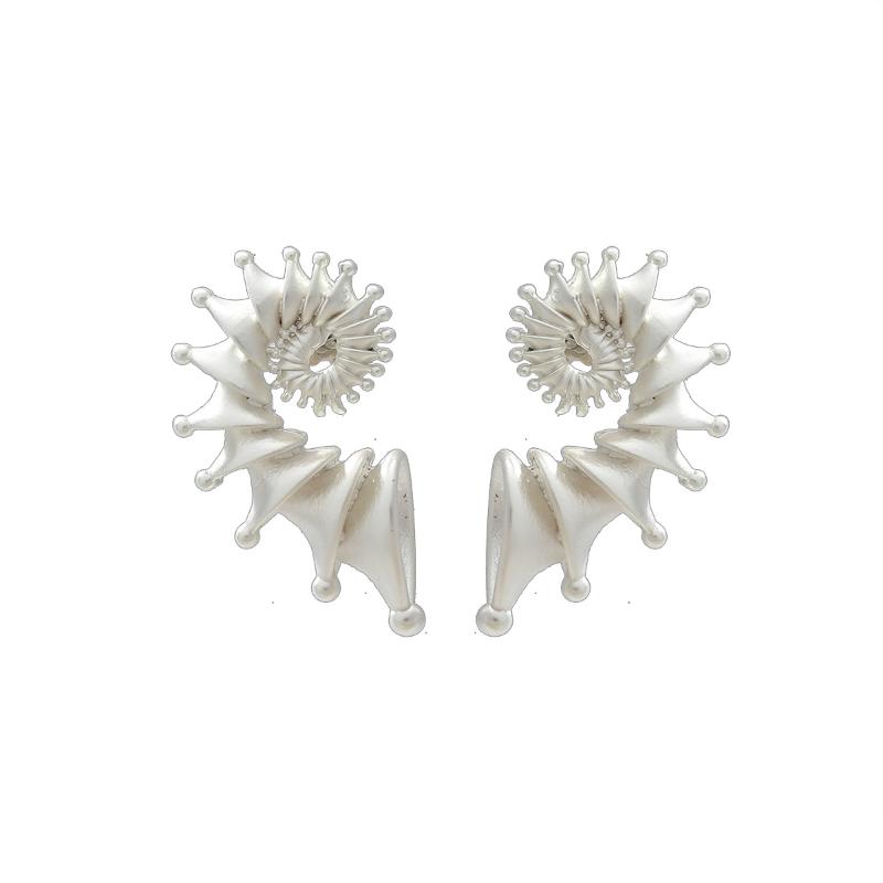 Gothic Personality Stereo Conch Metel Stud Earrings Ring For Men Women  Punk Jewelry Accessories Halloween Gifts