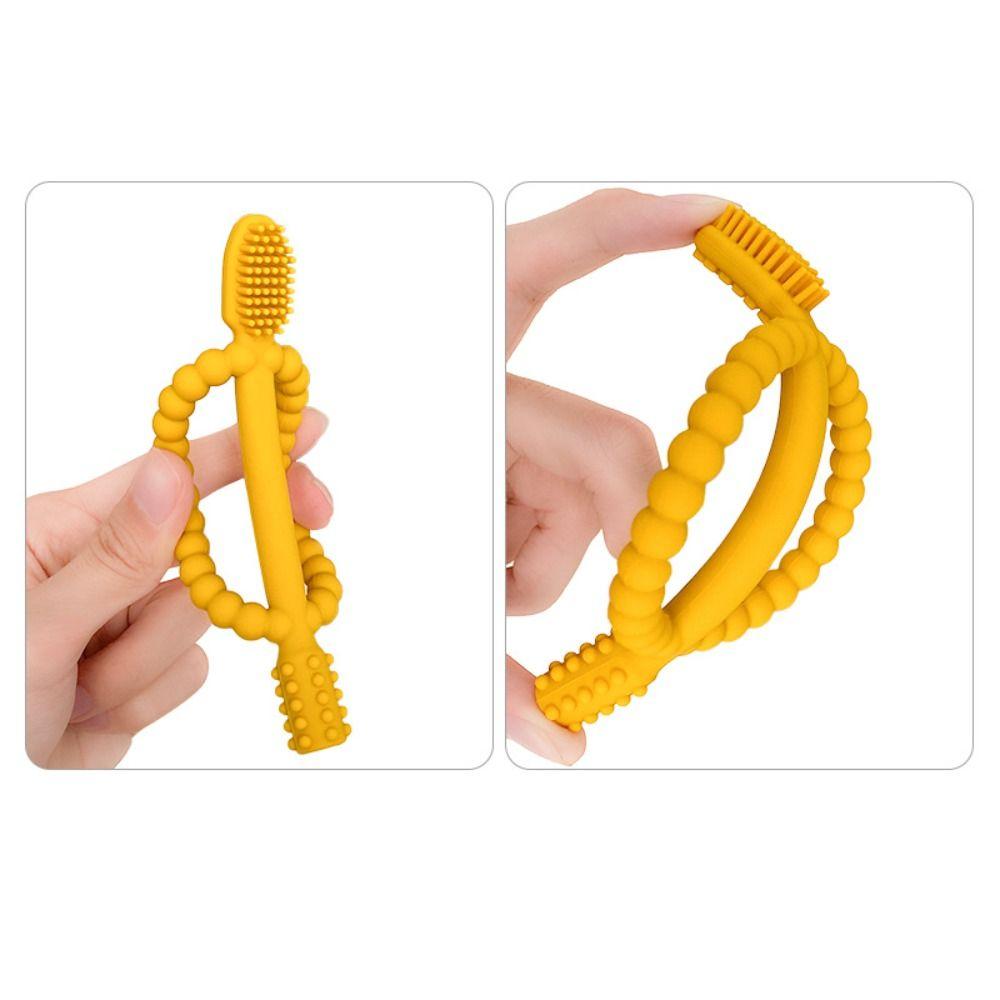 Easy-Hold Handle Chew Stick Toys Food Grade Teething Toys Premium Infant Toothbrush  Daycare