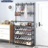 Simple 5-Layer Metal Coat & Shoe Rack