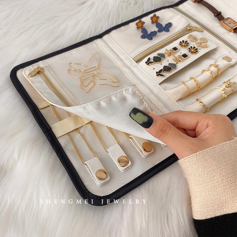 Travel Jewelry Storage Bags Roll Foldable Jewellry Organizer Case for Rings Necklaces Portable Jewellery Packaging Holder Box