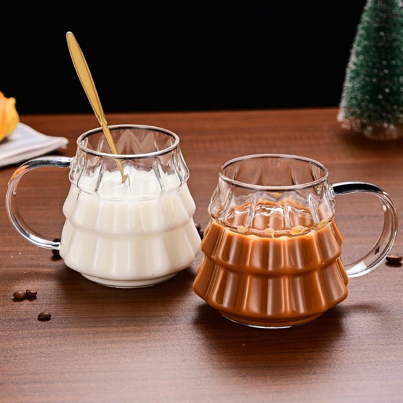Christmas Tree Glass  Cups, Heat-resistant Wishing Cup, Latte Cappuccino Milk Coffee Cup, Holiday Gift Wine Glasses, Beer Glass