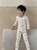 2025 Spring/Summer Children's Lycra-Cotton Pajamas: Korean Style, Tagless, Casual Home Wear Set