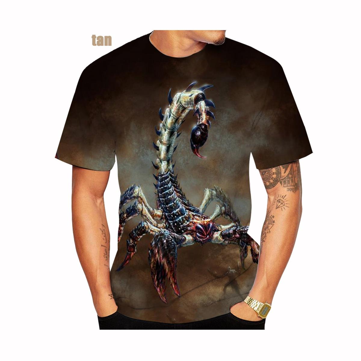 

Летняя мода скорпион 3D принт унисекс крутая футболка смешной скорпион принт короткий рукав размер 5XL