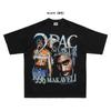 2026 Summer New 2Pac HighQuality HipHop Street Comfortable Mens Roundneck Printed TShirt