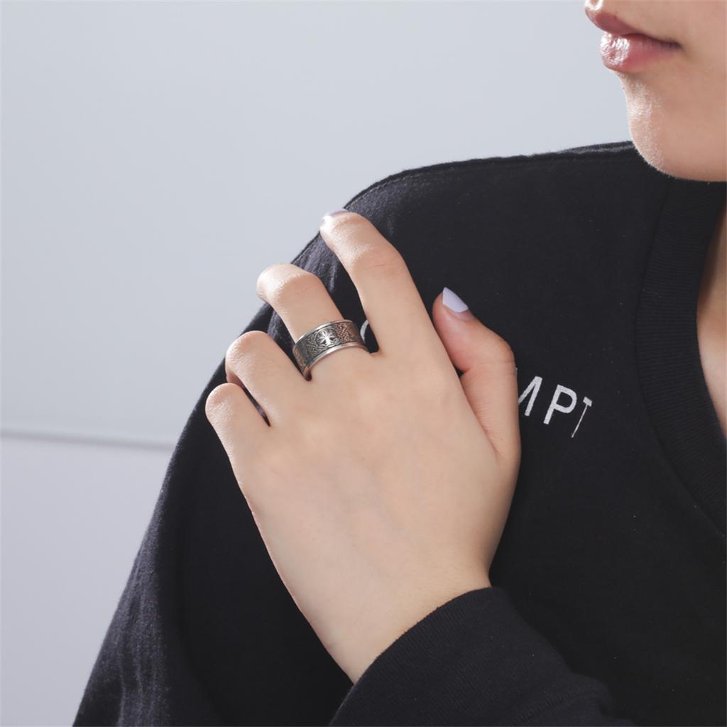 Punk Baum des Lebens Ring Edelstahl Vintage Wikinger Keltisches Knotenmuster Schmuck für Damen Herren Gothic Party Geschenk