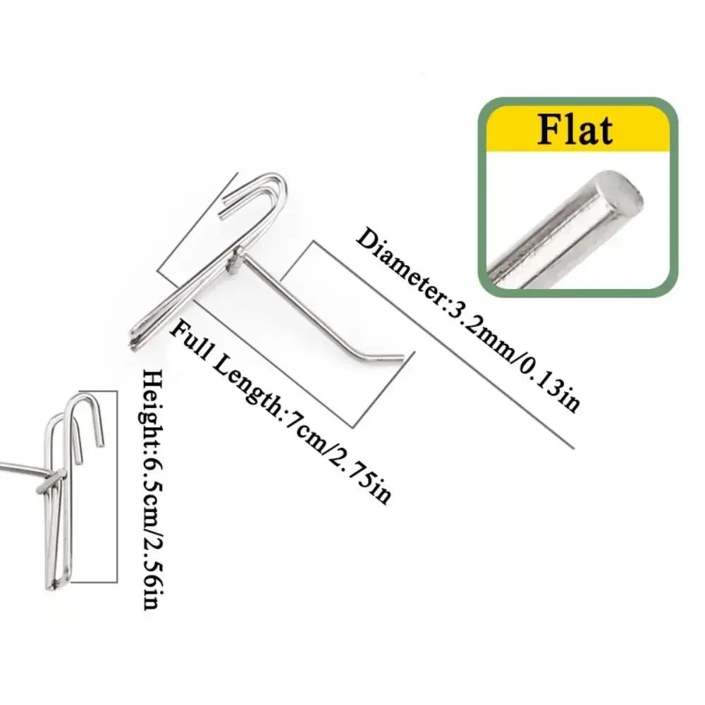 Durable 5-25cm Screen Hooks 3.2mm Thickness Supermarket Wire Mesh Hanging Hooks Stainless Steel Grid Hooks For Screen Grid